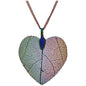 Lustrous Leaf Heart Necklace