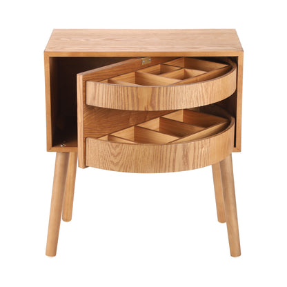 Rotating Hidden Compartment Nightstands, Mid Century Modern Concealment