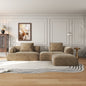 Sectional Sofa L-Shape Deep Seat Polyester Off-White 4 Seat 122 In