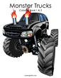 Monster Trucks Coloring Book 1 & 2 - Paperback