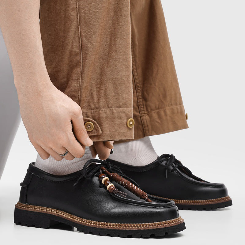 Workwear Fashion Xu-style Lace-up Edgy And Handsome Mens Shoes