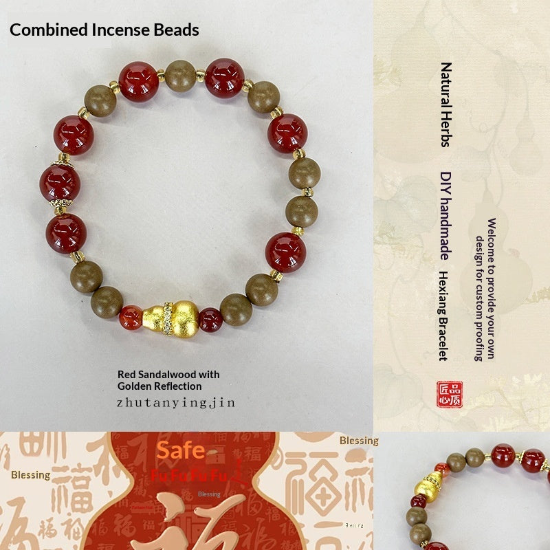 Natural Herbal Incense Bead Bracelet Versatile High-end And Vintage-style