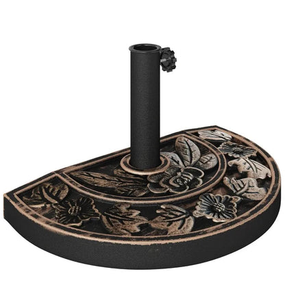Patio Umbrella Half Round Base Bronze 19.75" x 12.25
