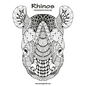 Rhinos Coloring Book for Grown-Ups 1 - Paperback