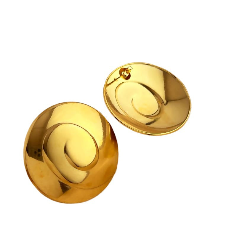 18K Gold plated Stainless Steel Geometric Plain finish Earrings Womens European And American Style