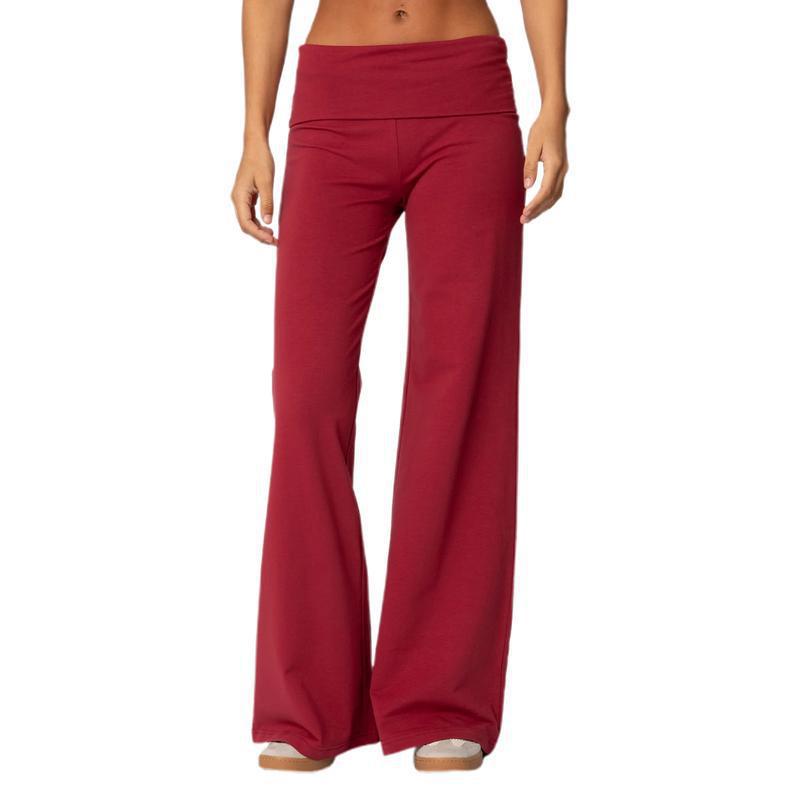 Womens Loose-Fit Foldable Casual Pants For Spring And Summer