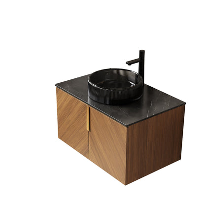 30' Bathroom Vanity&Sink, Modern Wall-Mounted Plywood Bathroom Storage Cabine...