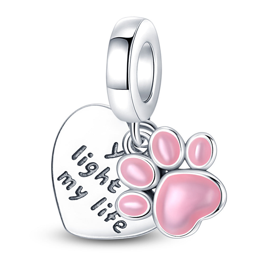 DIY Bracelet With A Cute Paw-print Pendant And Beads