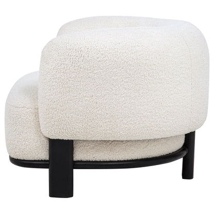 Lawler Upholstered Barrel Back Accent Chair Ivory and Black