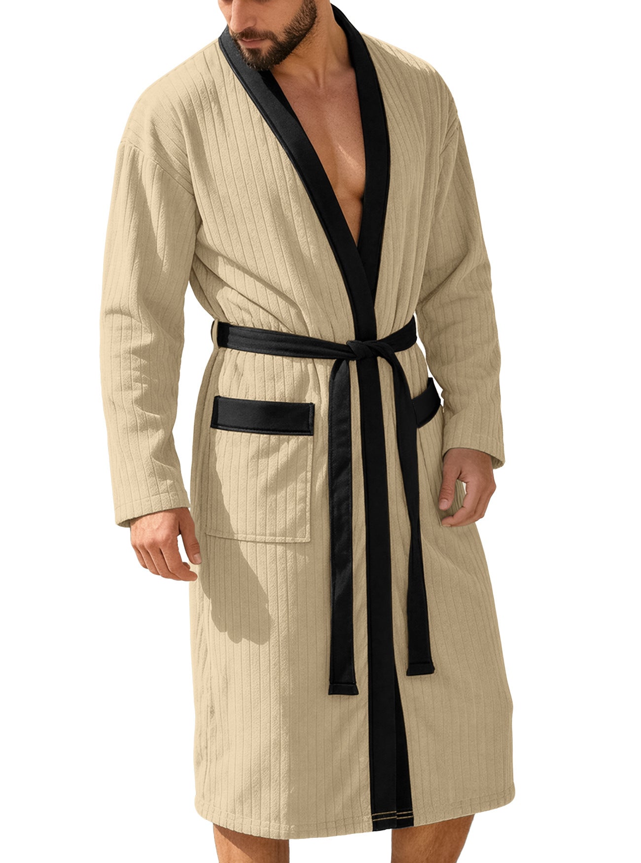 Men's Long Jacquard Soft Solid-Colored Belt