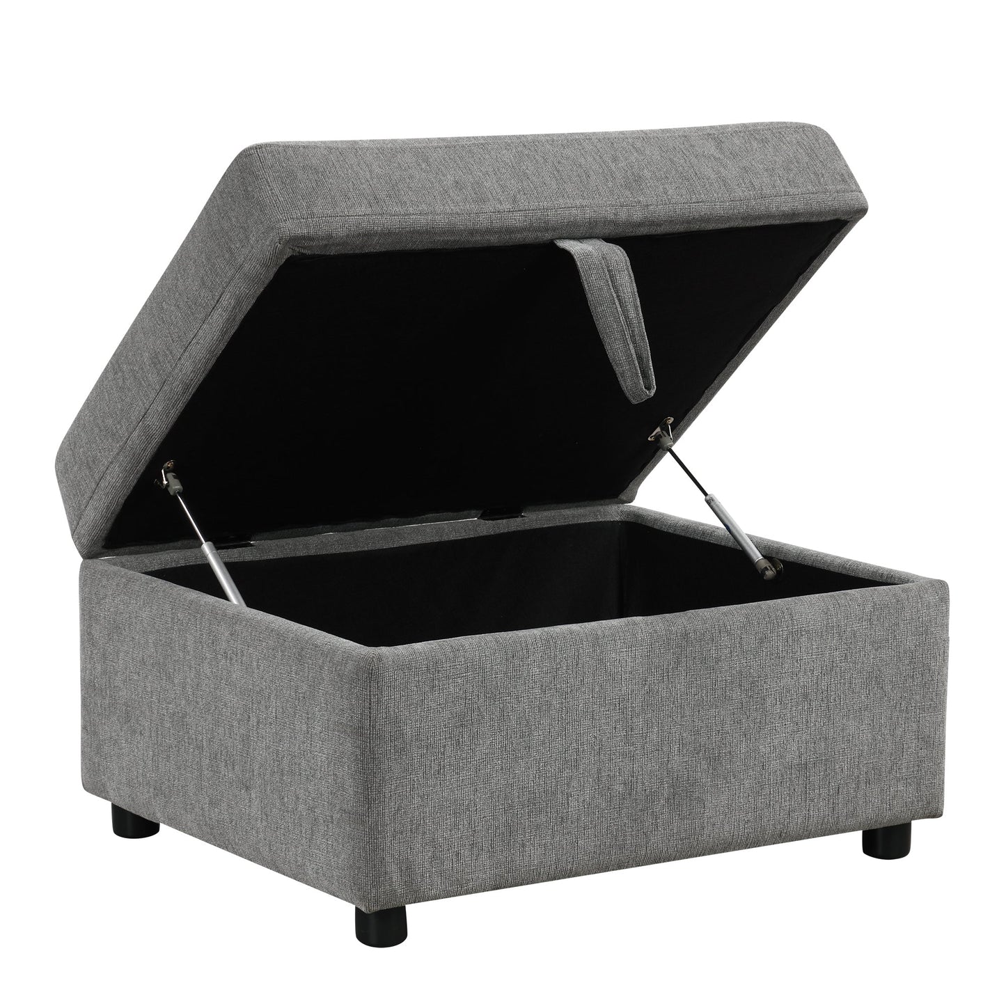 84" Sectional Sofa Convertible Pull-Out USB Gray