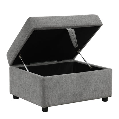 84" Sectional Sofa Convertible Pull-Out USB Gray