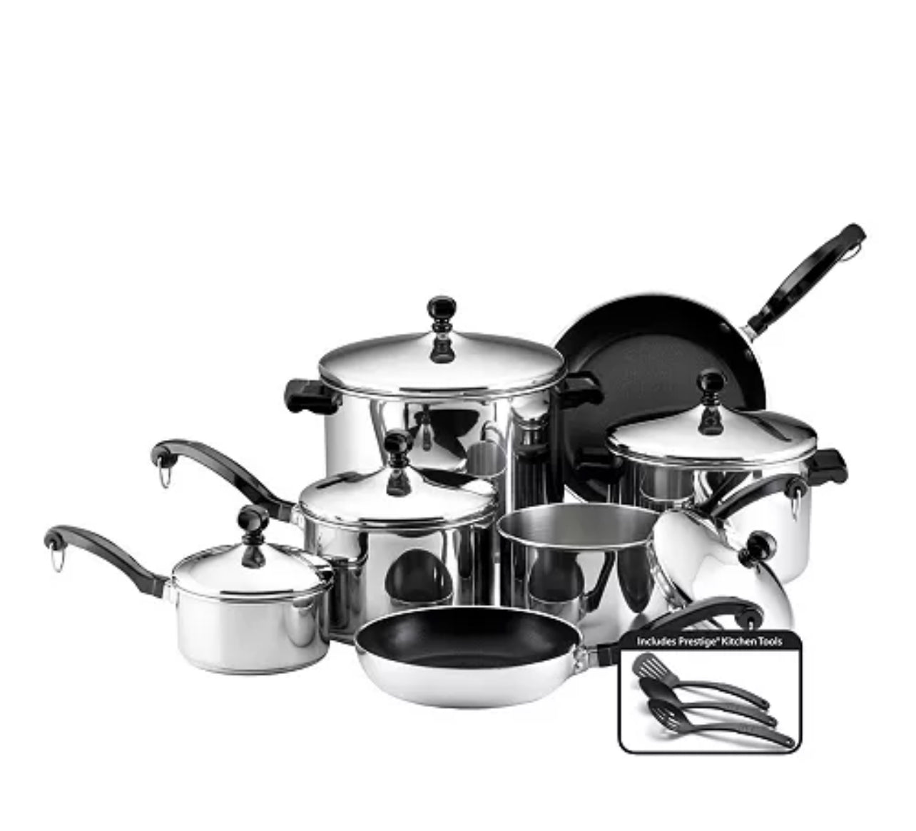 Farberware classic series high performance stainless steel pot set 15 piece
