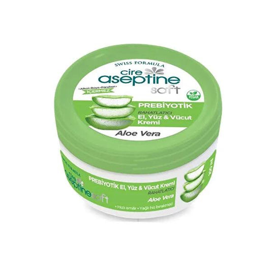 Cire Aseptine Soft Prebiyotik Aloe Vera Moisturizing Cream - Nourishing, Paraben-Free Skincare with Prebiotics, 3.38 fl oz