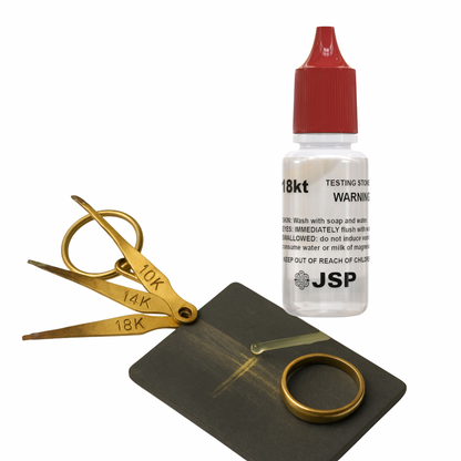 Gold Testing Kit 10K, 14K, 18K Acids, Test Needles & Stone