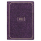 KJV Holy Bible, Giant Print Full-Size Faux Leather Red Letter Edition - Thumb Index & Ribbon Marker, King James Version, Purple Floral - Leather