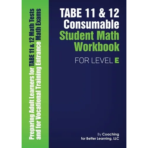 TABE 11 and 12 Consumable Student Math Workbook for Level E - Paperback