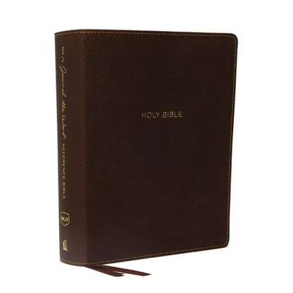 NKJV, Journal the Word Reference Bible, Imitation Leather, Brown, Red Letter Edition, Comfort Print: Let Scripture Explain Scripture. Reflect on What - Imitation Leather