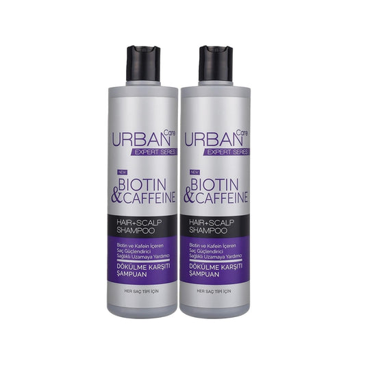 URBAN Care Expert Biotin & Caffeine Anti-Hair Loss Shampoo - Nourishing Hair Care for Thinning Hair, 2 x 350ml