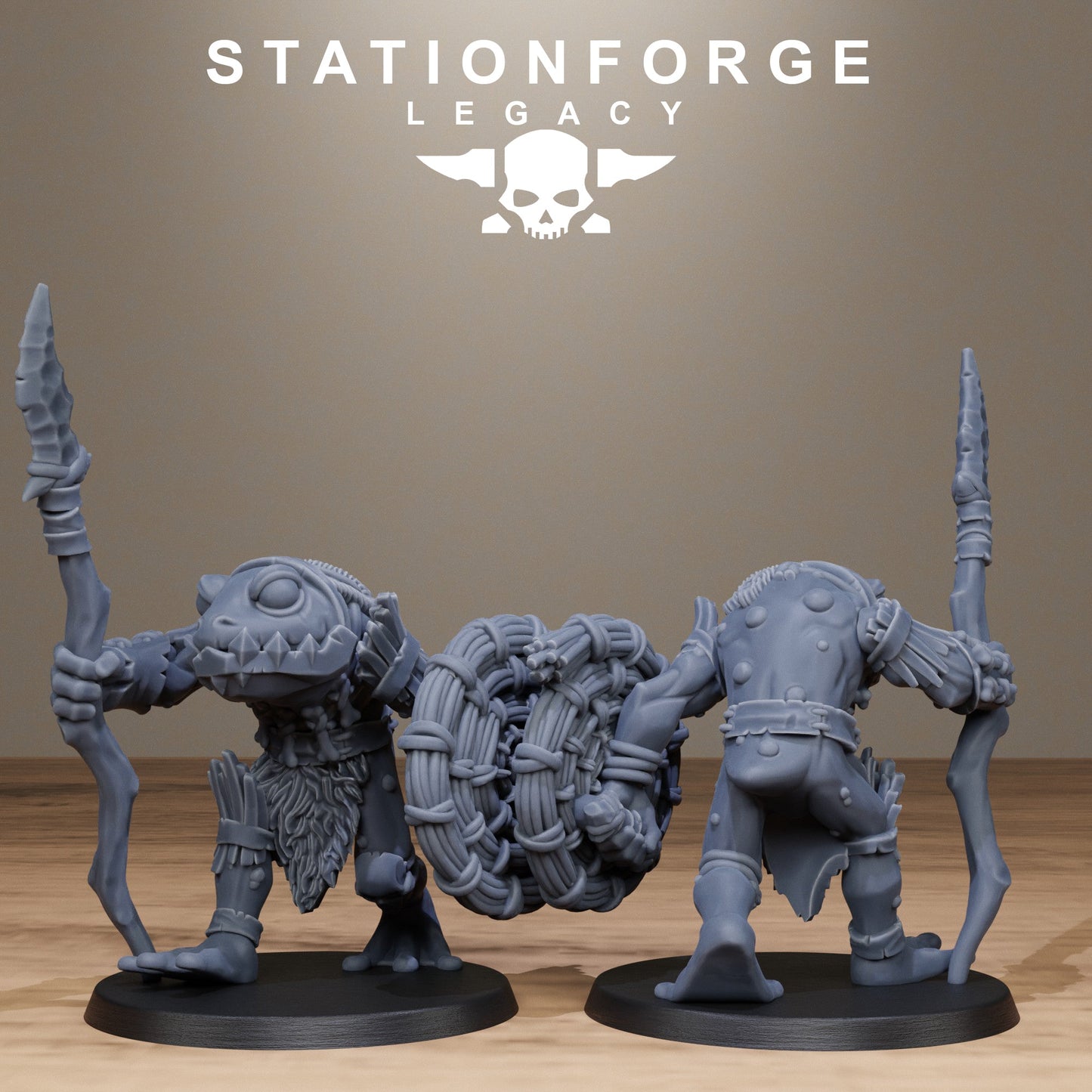 3D Printed Bogkin Spearmen by StationForge Miniatures