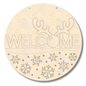 Unfinished Welcome Snowflake Reindeer Door Sign Kit | Wood Craft Cutouts | 1/4" Thick |