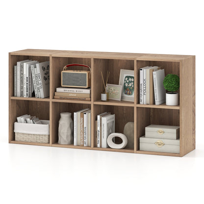 8-Cube Bookcase Bookshelf with 2 Anti-Tipping Kits Storage Organizer