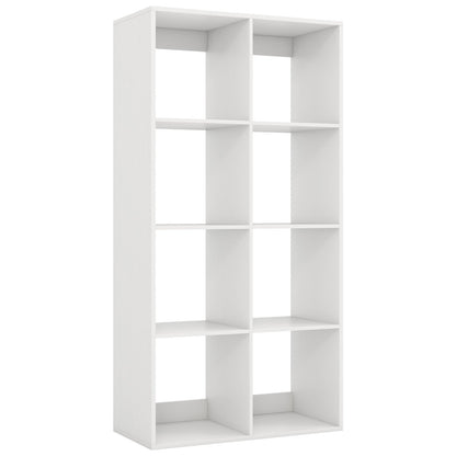 8 Cube Bookshelf with Back Guardrail for Living Room Bedroom-White
