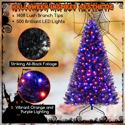 6/7/8 Feet Artificial Christmas Tree with 6 Lighting Modes and Spooky Sounds