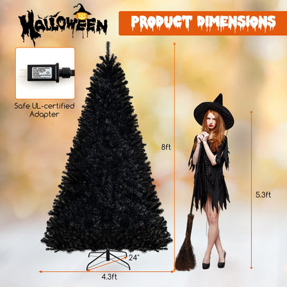 6/7/8 Feet Artificial Christmas Tree with 6 Lighting Modes and Spooky Sounds