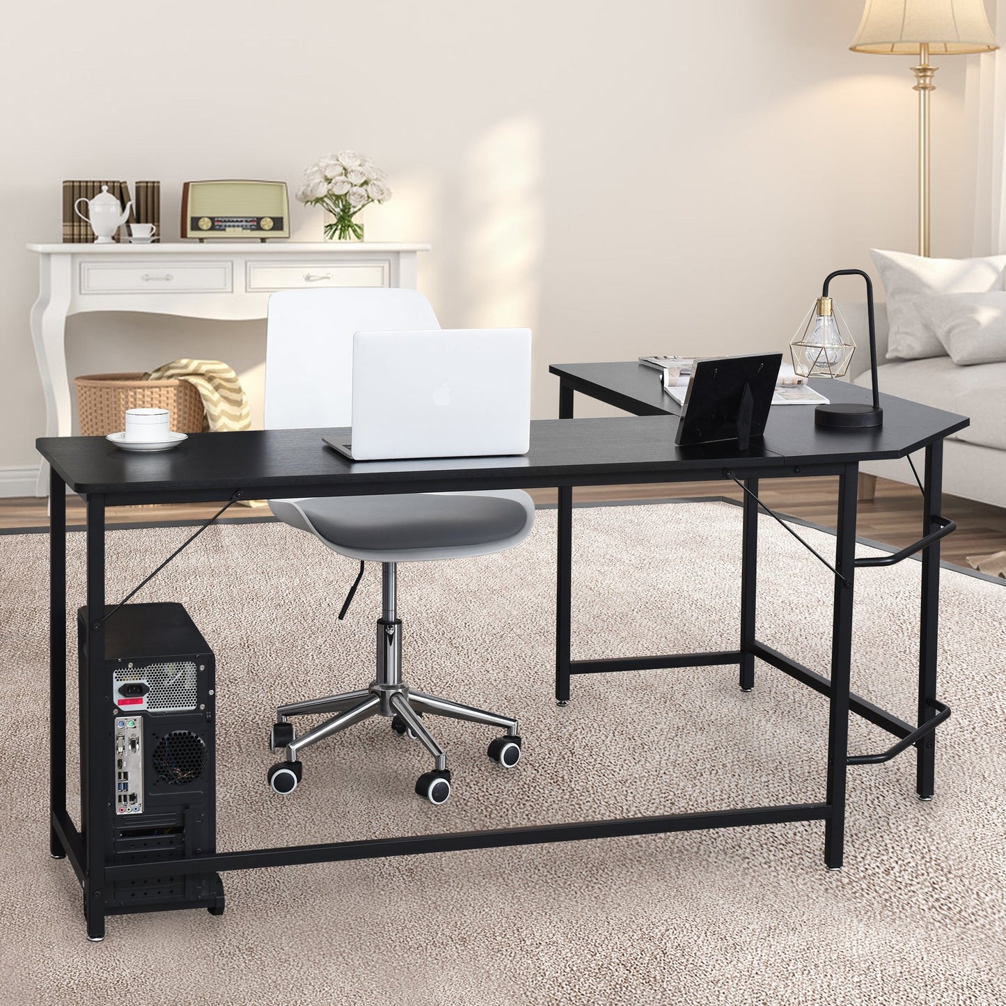 L Shaped Desk Corner Computer Desk PC Laptop Gaming Table Workstation