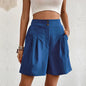 Summer New Loose Pants Casual Women's High Waist Wide Leg Shorts