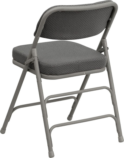 Gray Metal Folding Event Chairs With Cushioned Seats Set Of 2