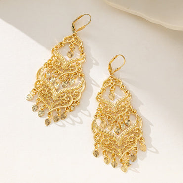 New Middle Eastern Gold-plated Heart-shaped Earrings