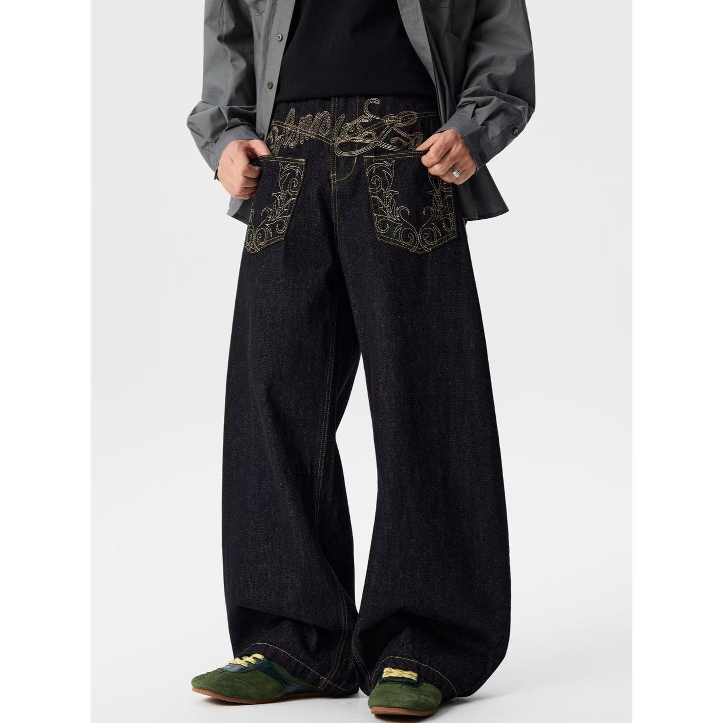 American-style Streetwear Retro Machete Jeans