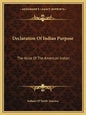 Declaration of Indian Purpose: The Voice of the American Indian - Paperback