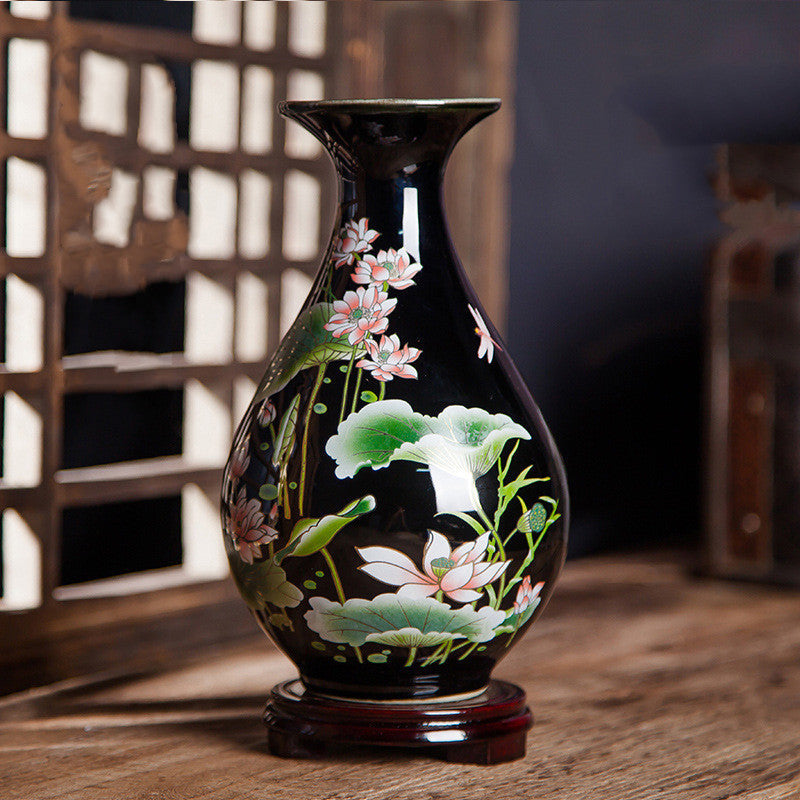 Small Black Pottery Bud Vases – Chinese‑Style Ceramic Ornaments (14 Designs)