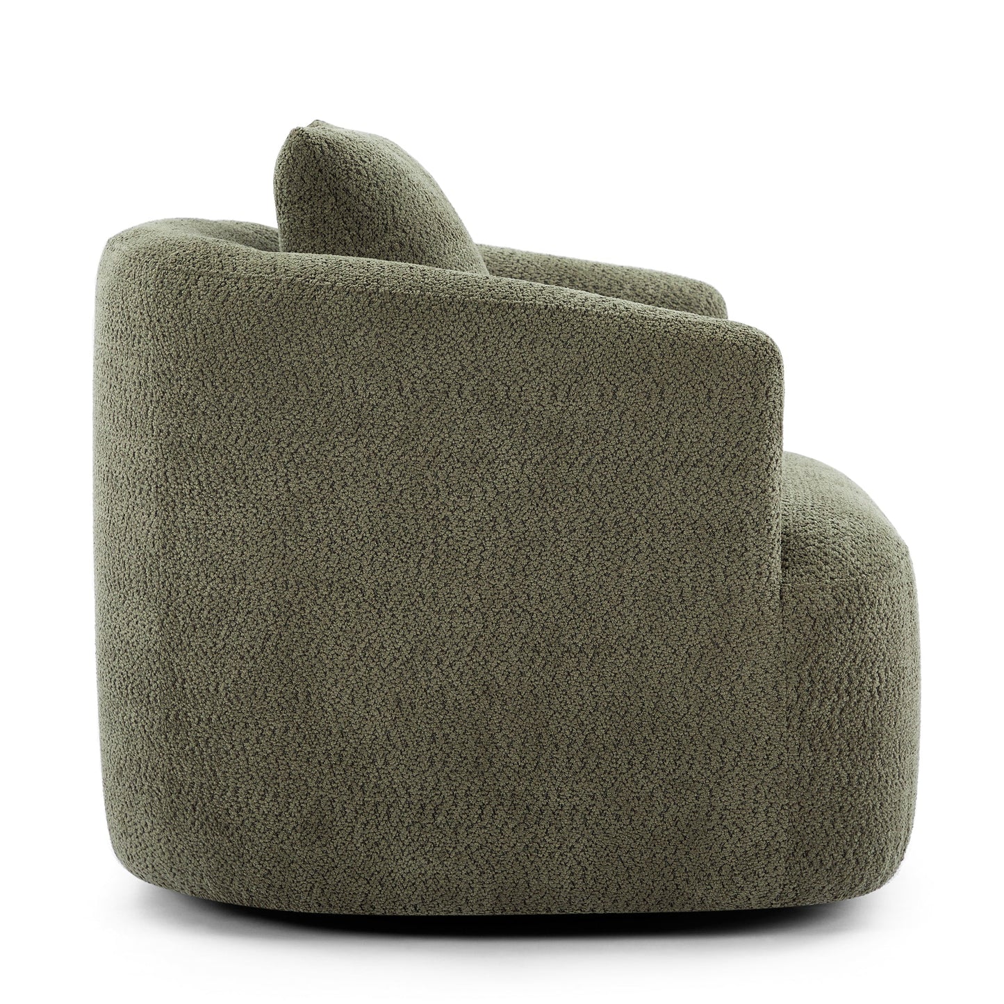 Accent Chair Swivel Barrel Chenille Green 360 Degree Pocket Spring 38 In