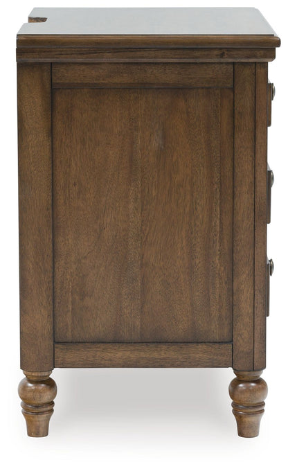Sturlayne - Three Drawer Night Stand - Brown