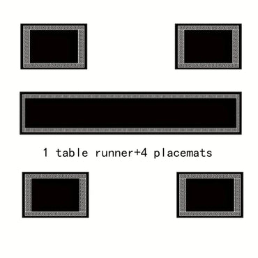 VIKAMA 5/7PC Luxury Geometric Placemat Table Flag Set Restaurant Cafe Decoration High-end Banquet Arrangement