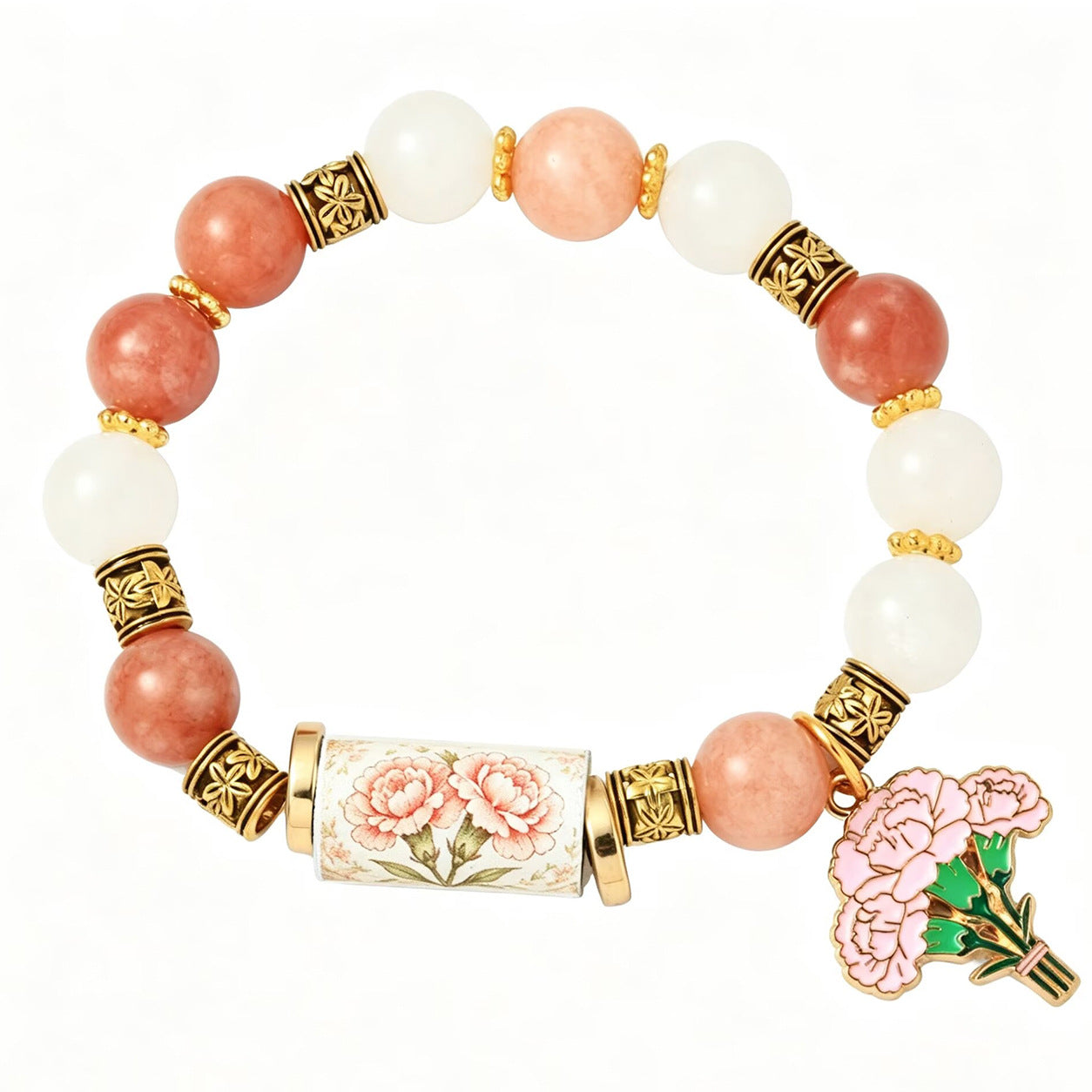 December Birth Flower Pendant Bracelet For Women
