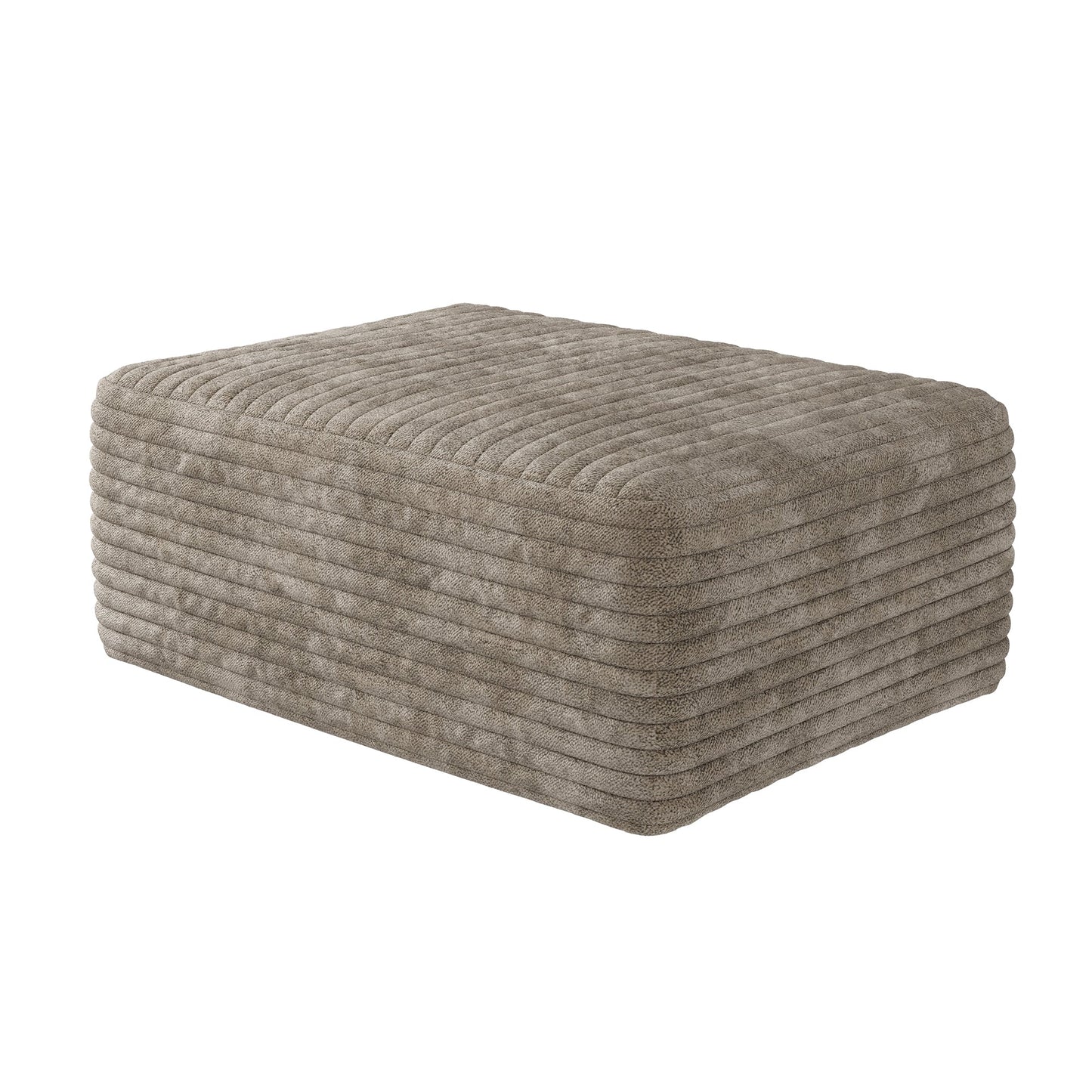 37.40' Sofa Ottoman, No Assembly Required, Camel Plush Corduroy Fabric