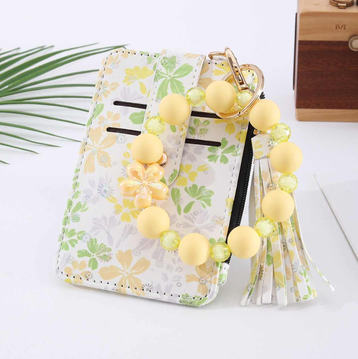 Multi-card Slot Zippered Coin Purse With A Tassel Charm