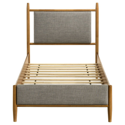 Mason 46-inch Twin Panel Platform Bed Grey and Light Brown