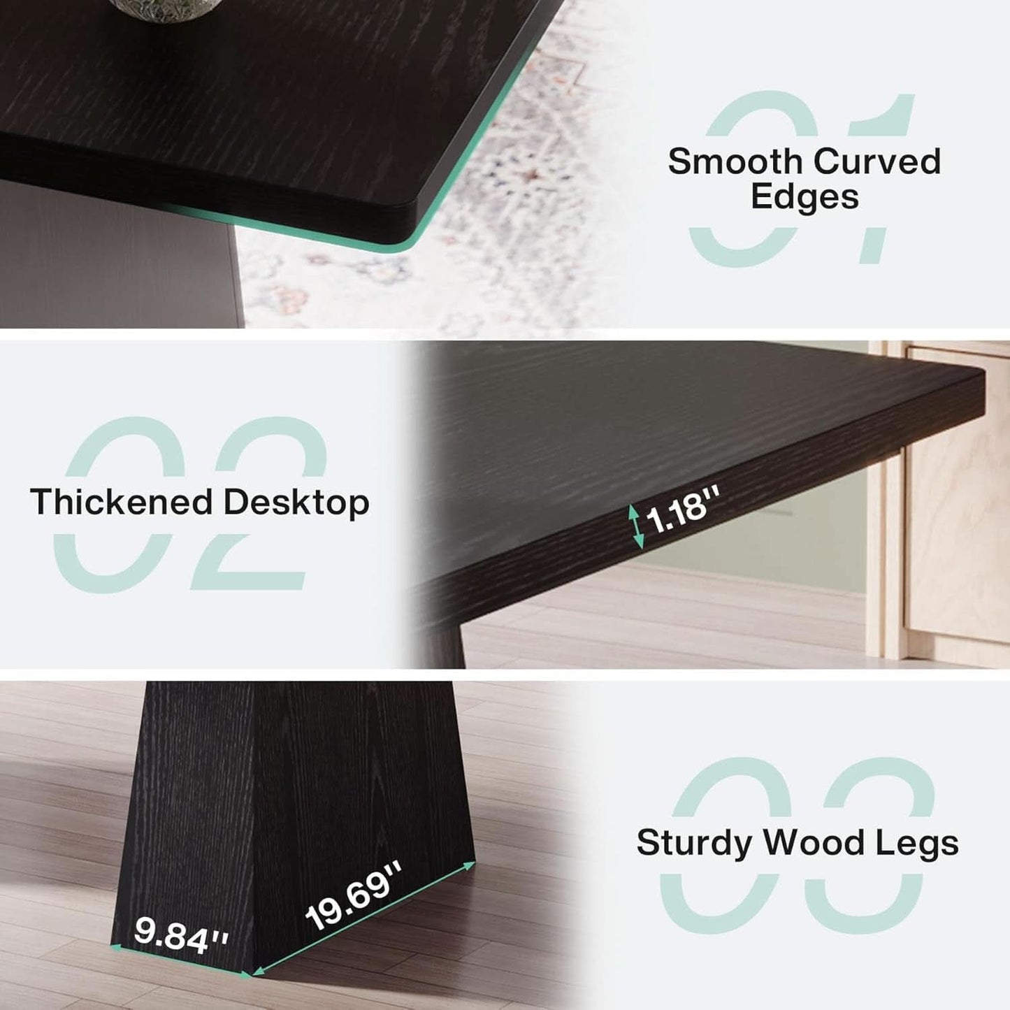63-Inch Modern Executive Desk Featuring Dual Pedestal