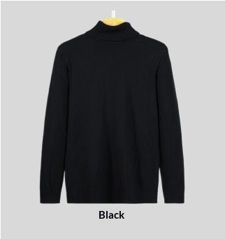 Mens Loose-fitting Warm Turtleneck Knit Sweater