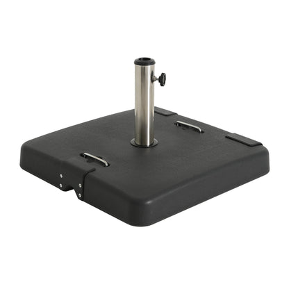 Patio Umbrella Base Square Concrete Resin Black 114 LB 22x22x14 In