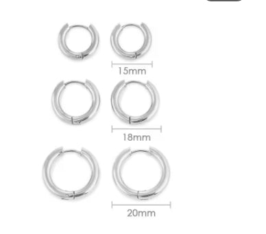 European And American Stainless Steel Hoop Earrings Minimalist Style