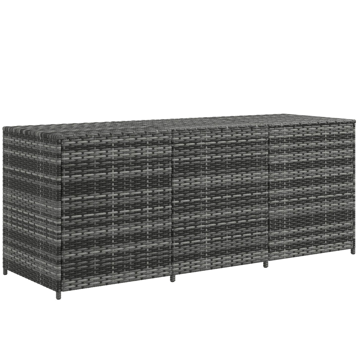 175 Gallon Outdoor Storage Box with Inner Liner, PE Rattan Wicker Deck Box with