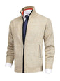 Men's Plus Size Zip Up Ribbed Hem Cardigan