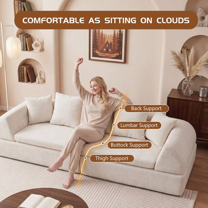 Sectional Sofa Cloud Modular White 4 Seat 104 In No Assembly Deep Seat
